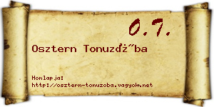 Osztern Tonuzóba névjegykártya